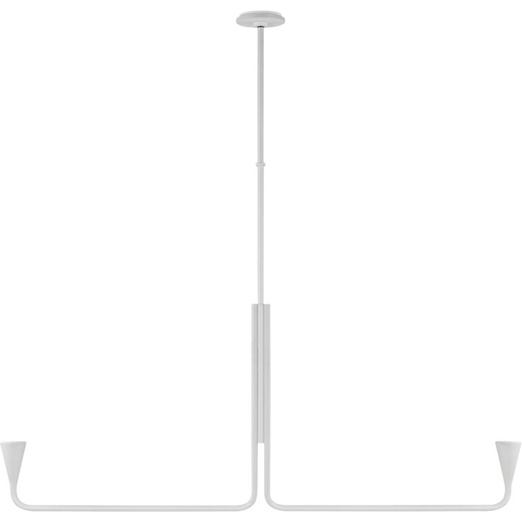 Plaster White Minimalist Linear LED Chandelier