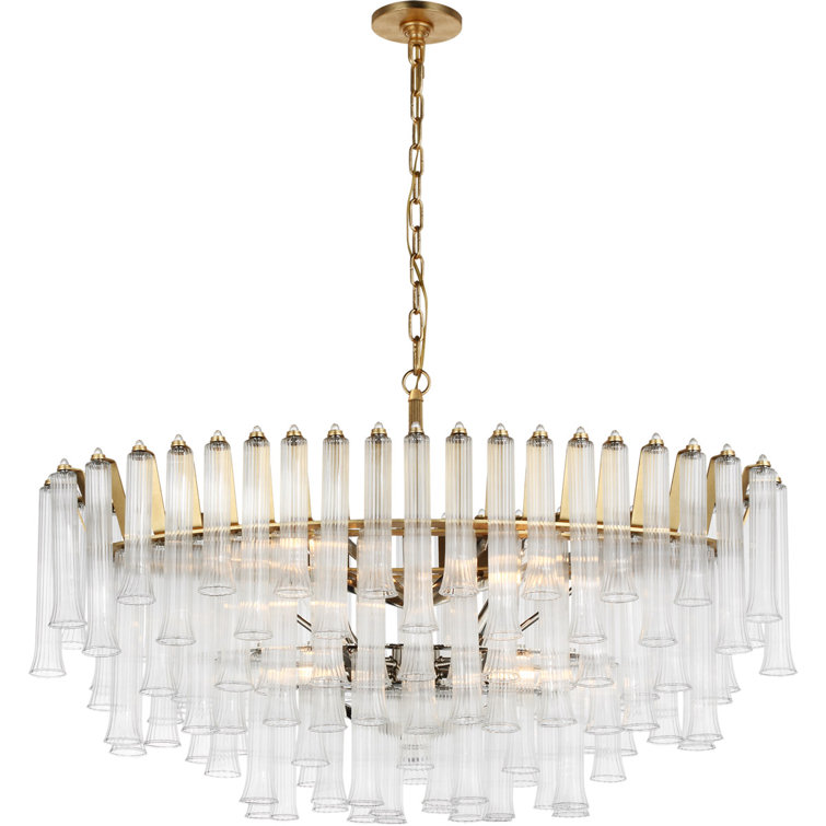 Gilded Nickel Crystal Candle 6-Light Chandelier