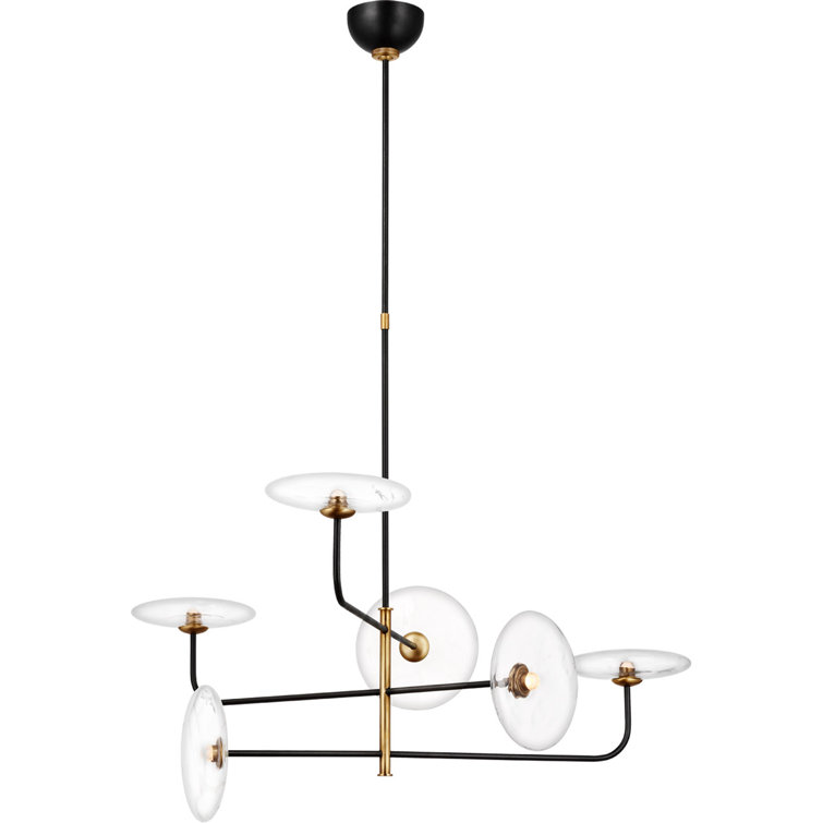 Calvino Aged Iron and Antique Brass 32'' LED Crystal Chandelier