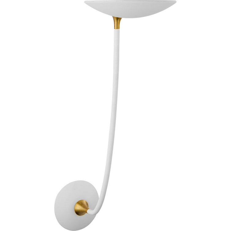 Matte White and Brass 23" Dimmable LED Wall Sconce