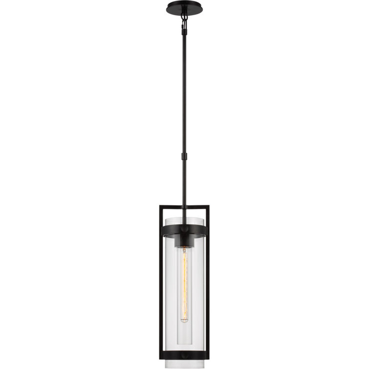 Kears Aged Iron Dual Glass Cylinder Indoor/Outdoor Pendant