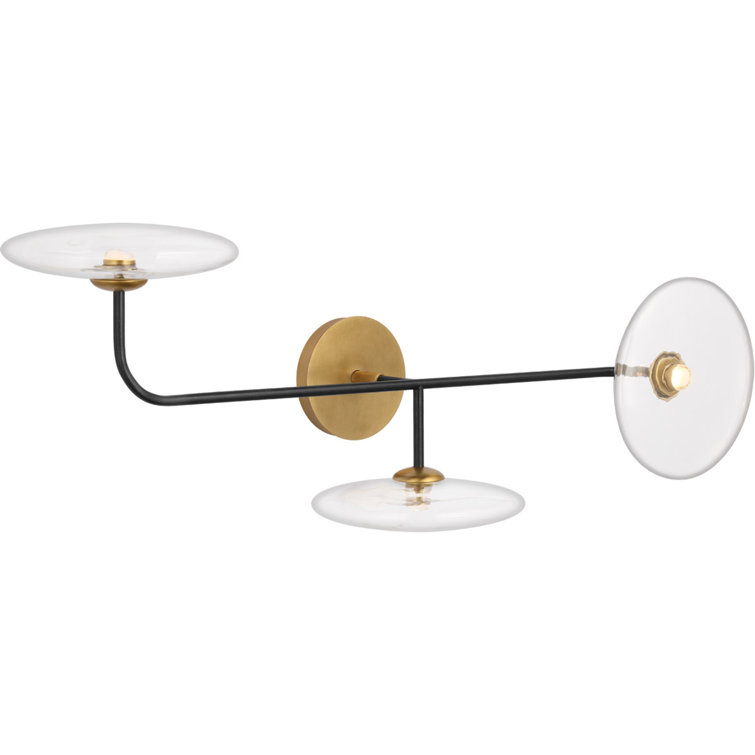 Calvino Dimmable LED Brass & Black 3-Light Wall Sconce