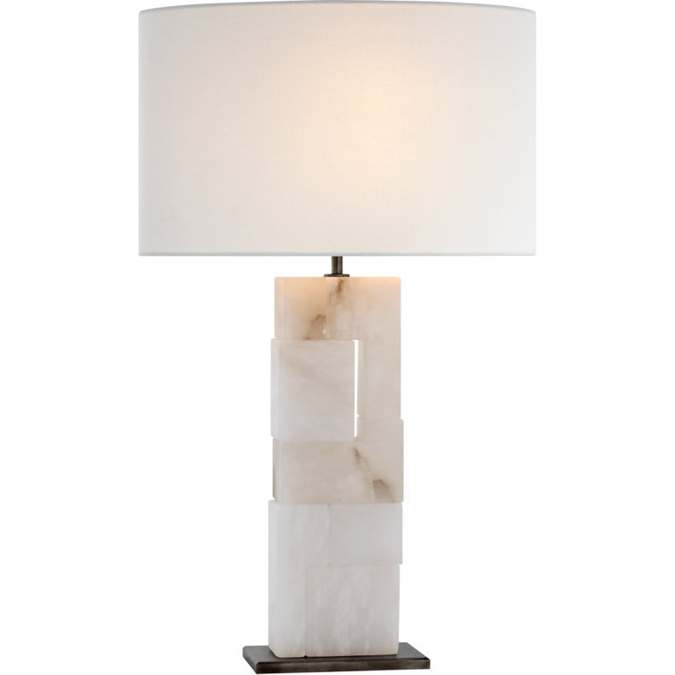 Cordless Edison 28" Alabaster and Bronze Table Lamp