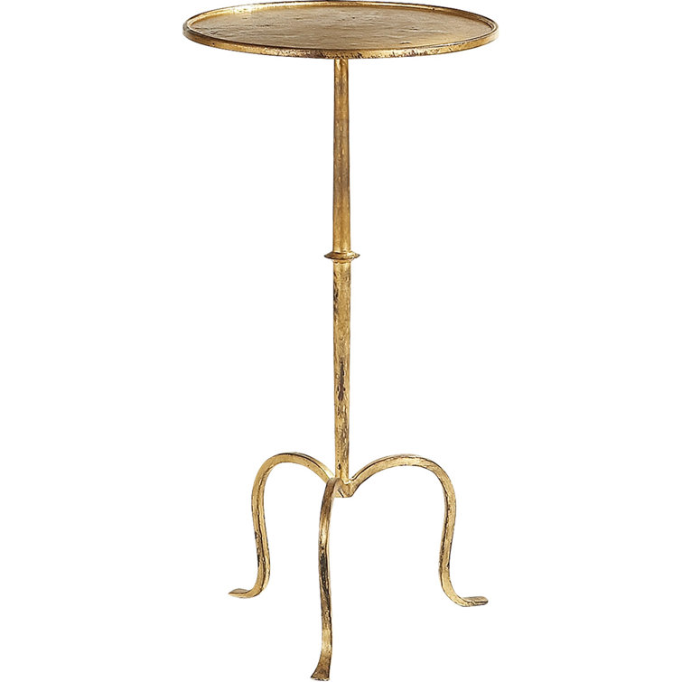 Gilded Iron Round Martini End Table