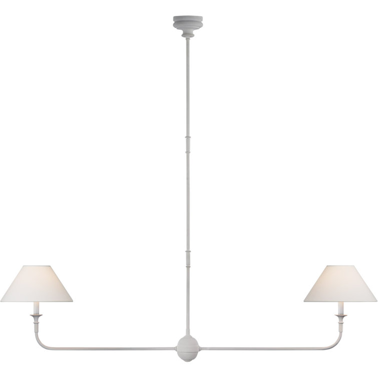 Plaster White Steel LED Linear Pendant Light, 62"