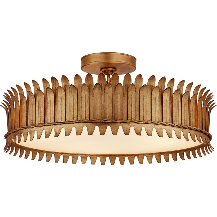 Gilded Iron 21-Inch Drum LED Semi-Flush Mount