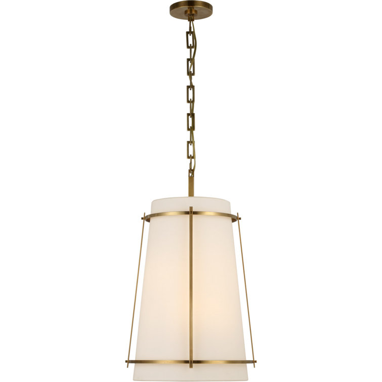 Callaway Modern Industrial Cage Pendant Light in Hand-Rubbed Antique Brass