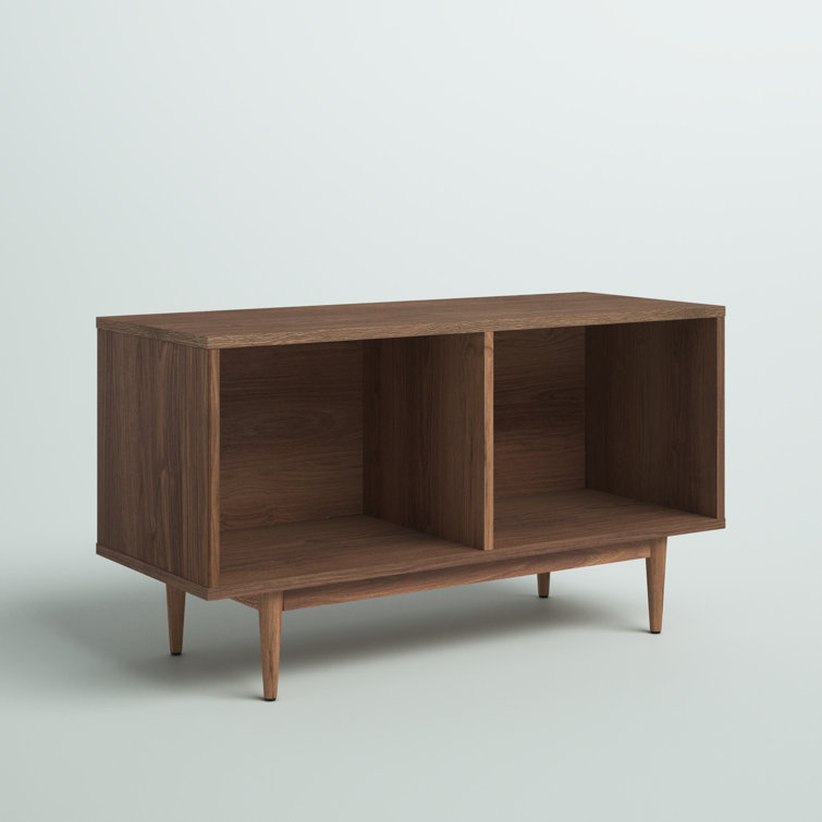 Liam Mid-Century Walnut Record Storage Console - 45in