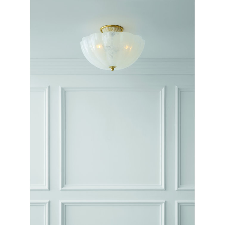 Rosehill Hand-Rubbed Antique Brass 3-Light Semi Flush Mount