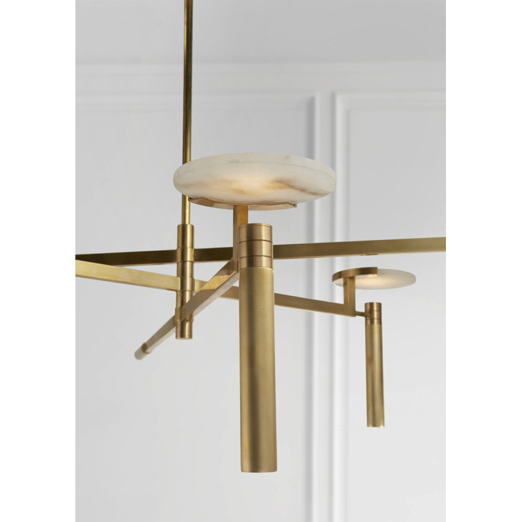 Melange Large Floating Disc LED Chandelier in Antique-Burnished Brass
