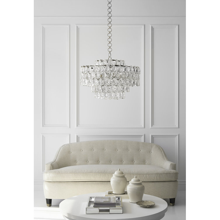 Gold Crystal Teardrop 12-Light Candle Chandelier