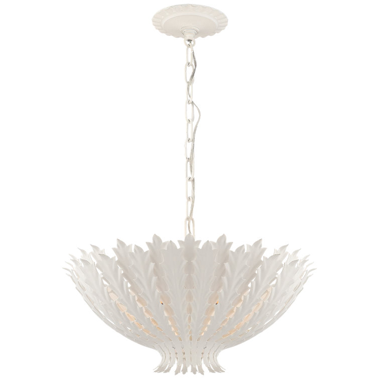 Hampton Elegance 3-Light Crystal Pendant in Plaster White