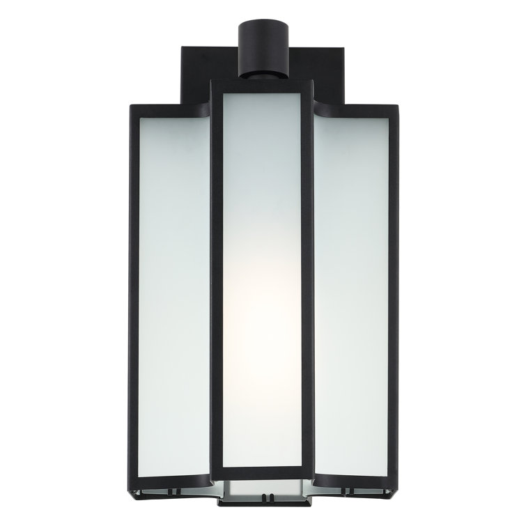 Hyla Black Metal Outdoor Wall Sconce with Clear Glass