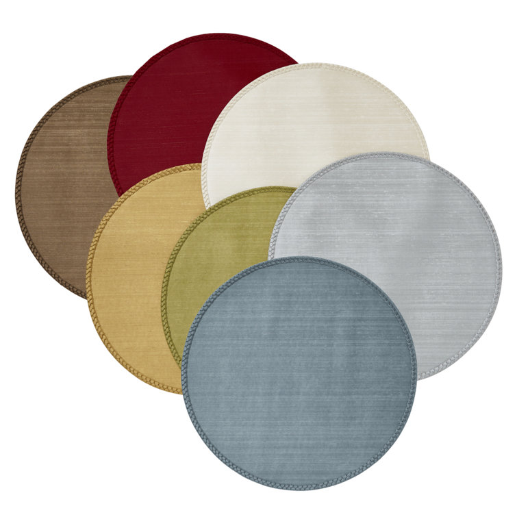 Lexington Blue Vinyl Round Placemats, Set of 4