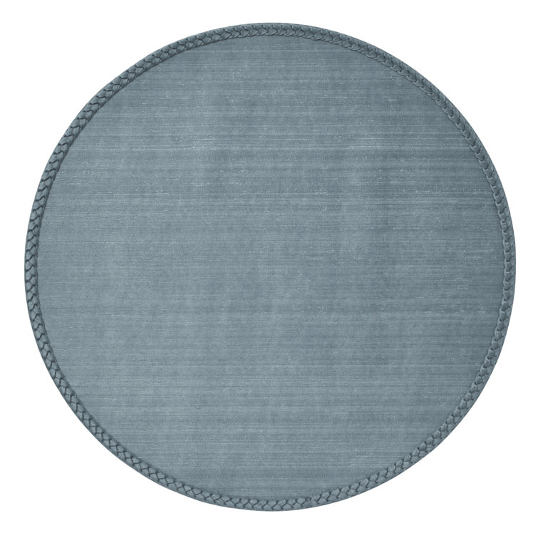 Lexington Blue Vinyl Round Placemats, Set of 4