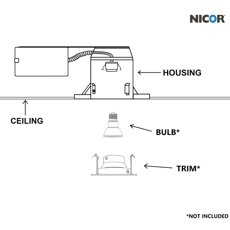 Silver 6'' Aluminum IC Rated Remodel Recessed Light Housing