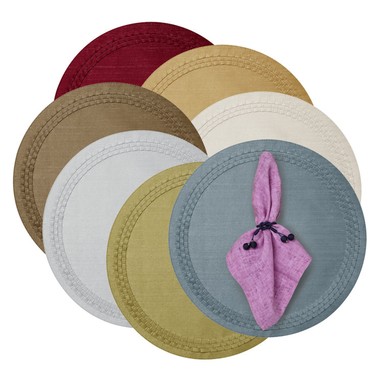 August 16" Round Red Vinyl Placemats (Set of 4)