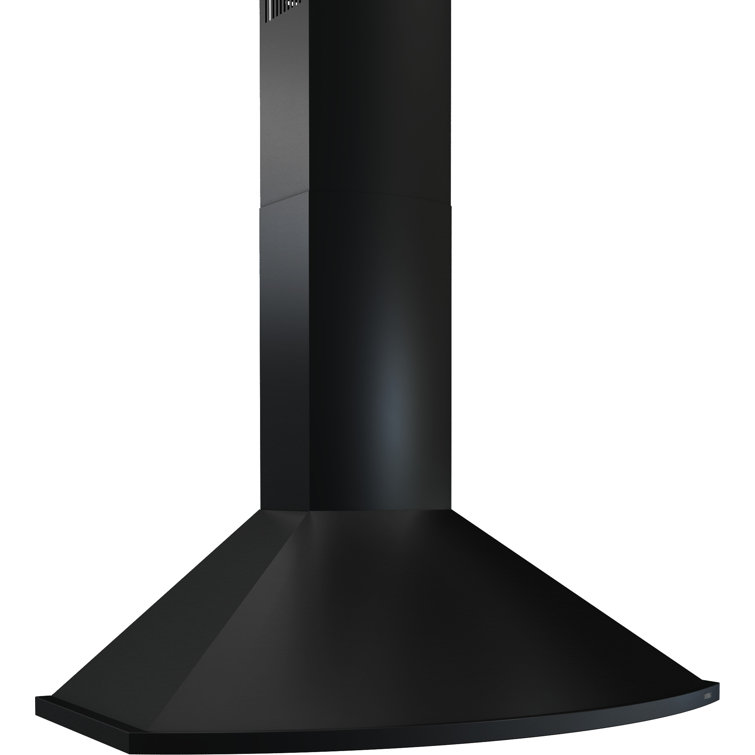 Savona Black Stainless Steel Wall Mount Range Hood with LED Lights