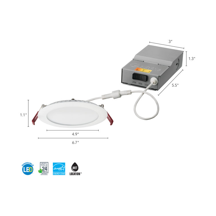 6-Inch White Aluminum LED Canless Recessed Lighting Kit