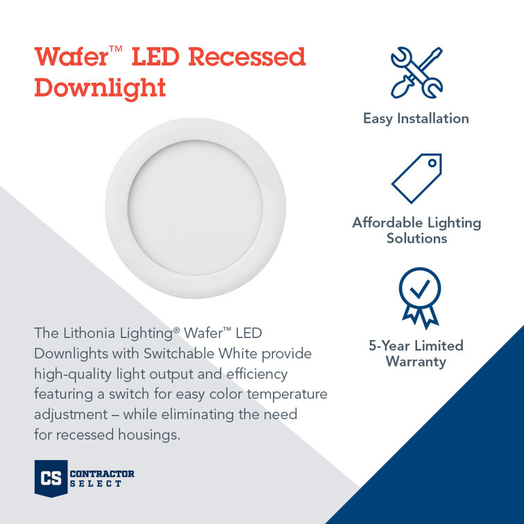 6-Inch White Aluminum LED Canless Recessed Lighting Kit