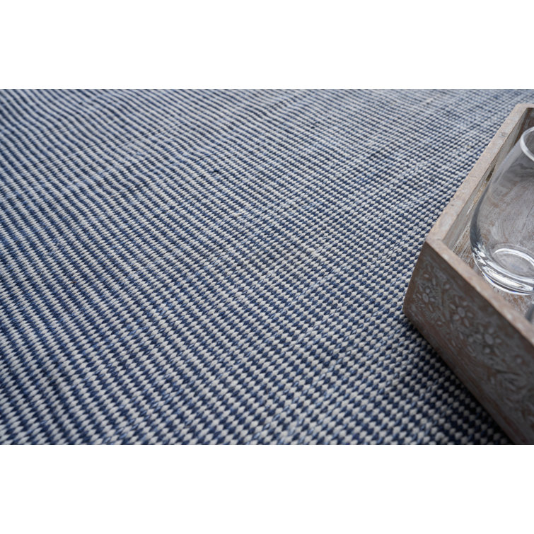 Lenzi Blue Flat Woven Synthetic Indoor/Outdoor Rug - 14' x 18'
