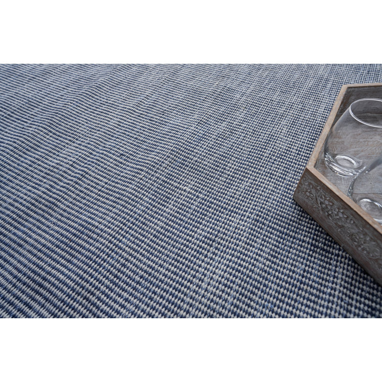 Lenzi Blue Flat Woven Synthetic Indoor/Outdoor Rug - 14' x 18'