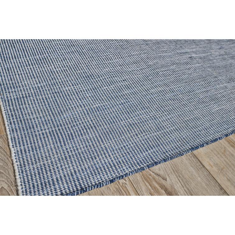 Lenzi Blue Flat Woven Synthetic Indoor/Outdoor Rug - 14' x 18'