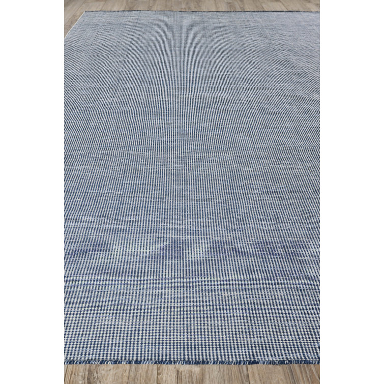 Lenzi Blue Flat Woven Synthetic Indoor/Outdoor Rug - 14' x 18'
