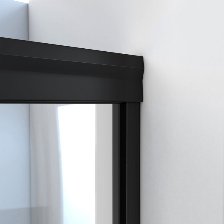 Alliance Pro 60" Satin Black Semi-Frameless Sliding Shower Door