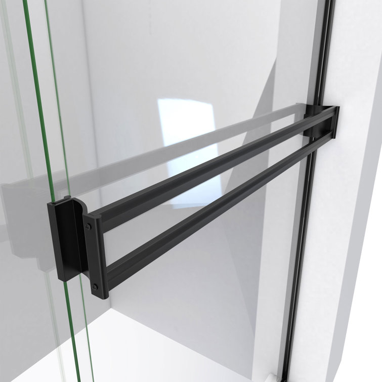 Alliance Pro 60" Satin Black Semi-Frameless Sliding Shower Door