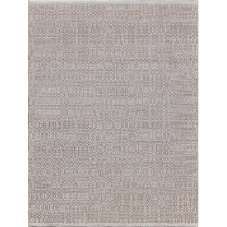 Echo Geometric Handmade Flatweave Ivory and Beige Area Rug