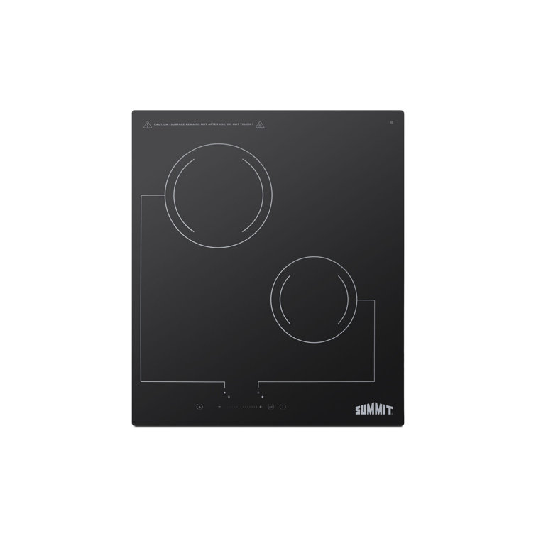18" Black Ceramic Glass 2-Burner Electric Cooktop with Touch Control