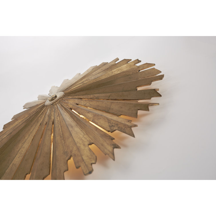 Sunburst Silver Leaf 27.5" LED Semi Flush Mount Light