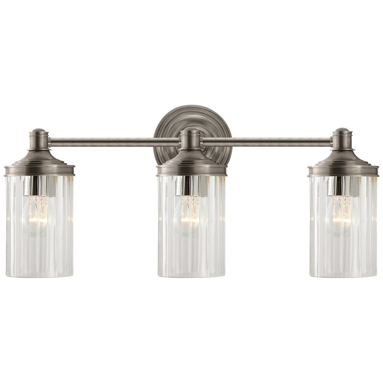 Ava Antique Nickel 20" Dimmable Triple Wall Sconce
