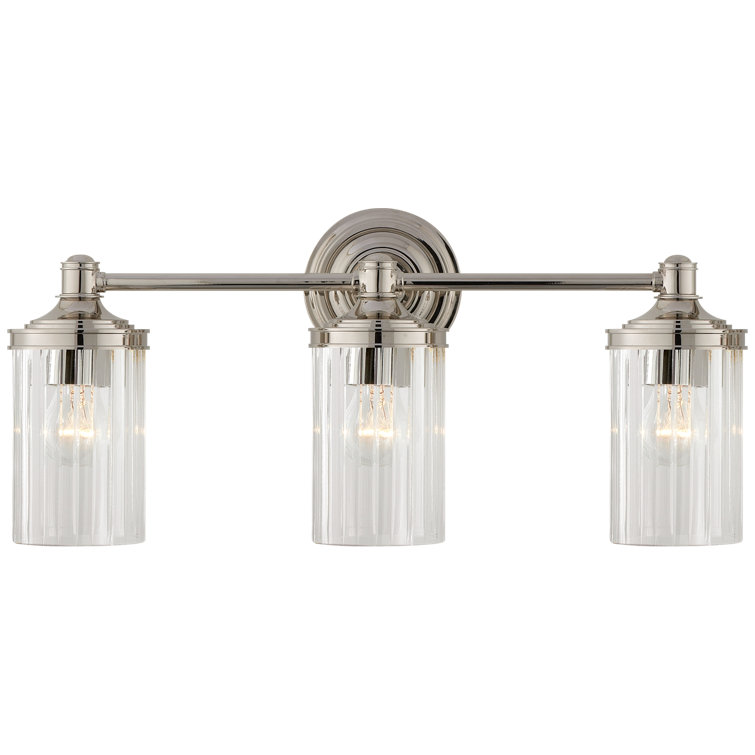 Ava Polished Nickel 3-Light Dimmable Direct Wired Sconce