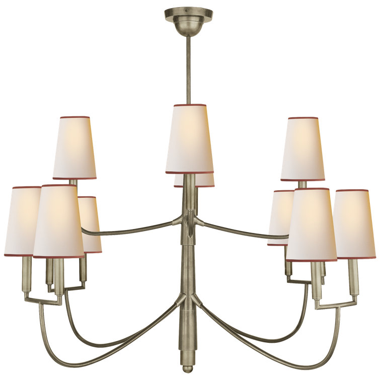 Farlane 12-Light Antique Nickel Crystal Candle Chandelier