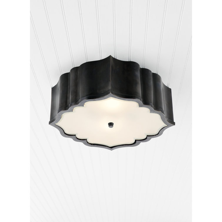 Balthazar Gun Metal Geometric 3-Light Flush Mount