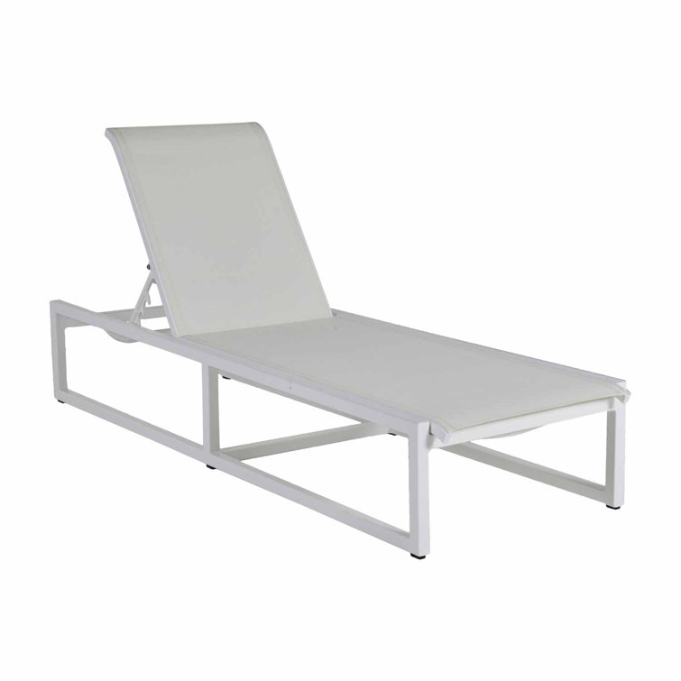 Serenata White Metal Outdoor Adjustable Chaise Lounge