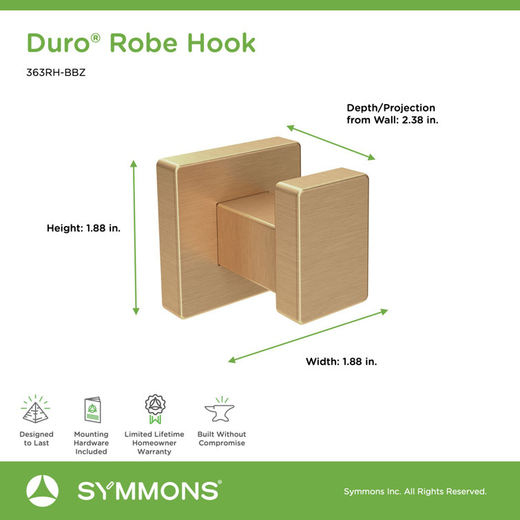 Duro Brushed Bronze Metal Wall Mounted Robe Hook