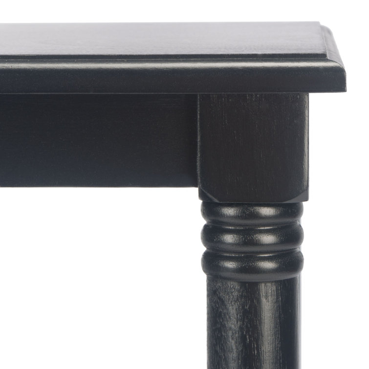 Cassie Classic Black Wood 3-Shelf End Table