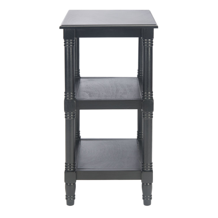 Cassie Classic Black Wood 3-Shelf End Table