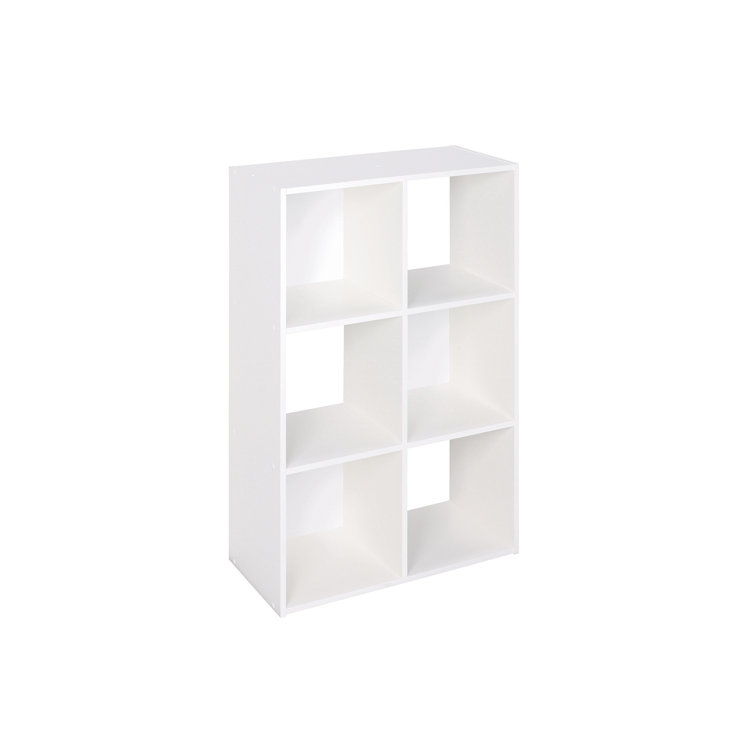 Sleek White Laminated Wood 6-Cube Organizer for Stress-Free Spaces