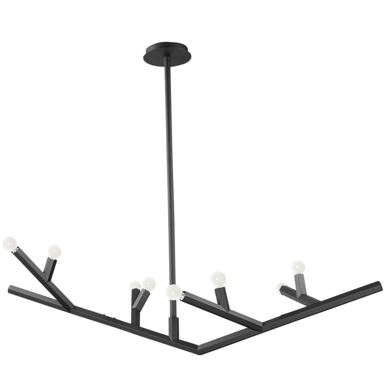 Matte Black 52" Modern Candle Chandelier