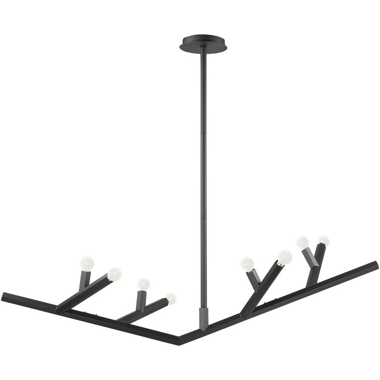 Matte Black 52" Modern Candle Chandelier