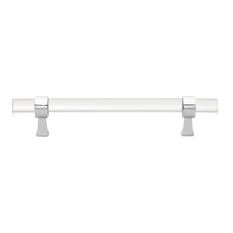 6-Inch Clear Acrylic and Polished Chrome Bar Pull