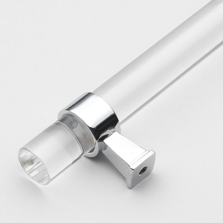 6-Inch Clear Acrylic and Polished Chrome Bar Pull