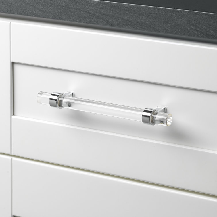 6-Inch Clear Acrylic and Polished Chrome Bar Pull