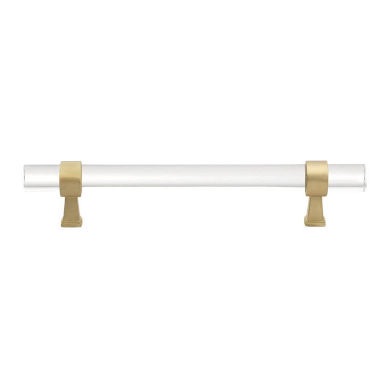 5-1/16" Clear Acrylic Bar Pull with Satin Gold Finish