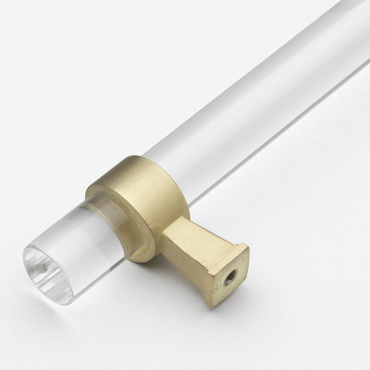 5-1/16" Clear Acrylic Bar Pull with Satin Gold Finish