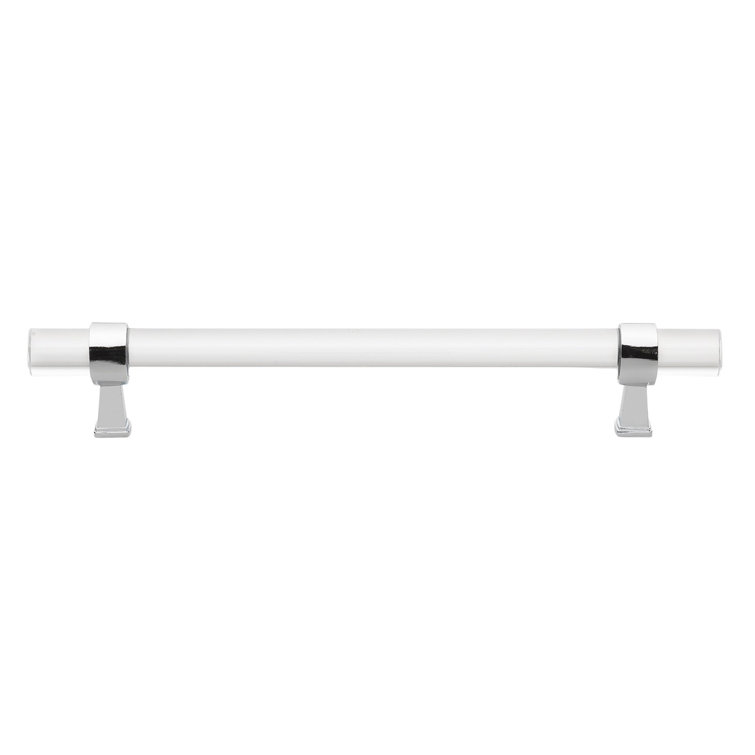 5" Clear Acrylic Bar Pull with Polished Chrome Mounts